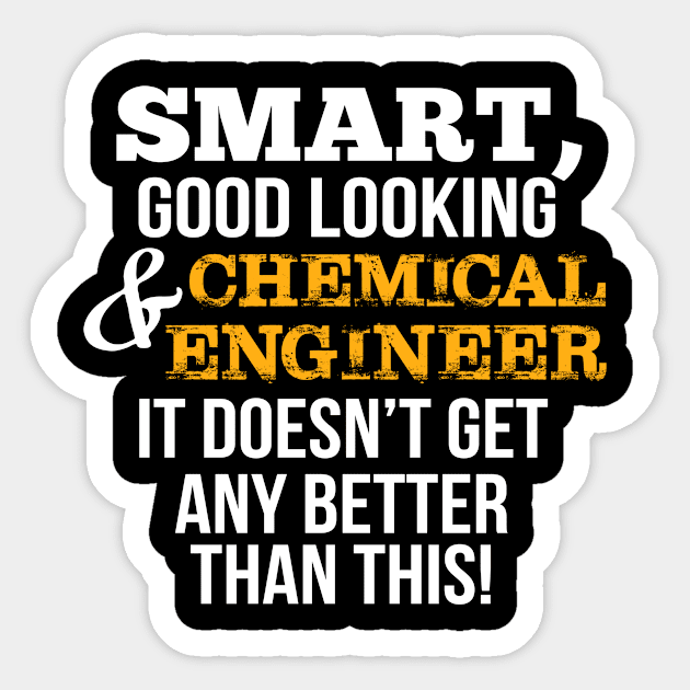 Chemical Engineer Funny Gift - Smart,Good Looking Sticker by divawaddle